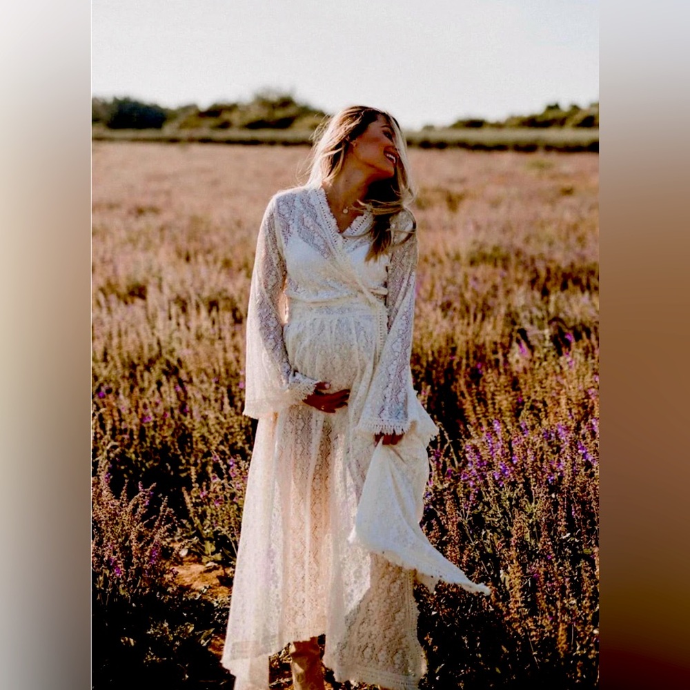 Pirate Queen Dress (Lace Maternity Wrap Dress in Ivory)